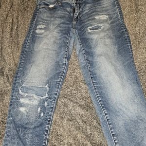 American Eagle Patched Destructed Jeggings Size 10